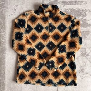 Weatherproof Vintage Mens XL Southwestern Geometric Sherpa Fleece Quarter Zip